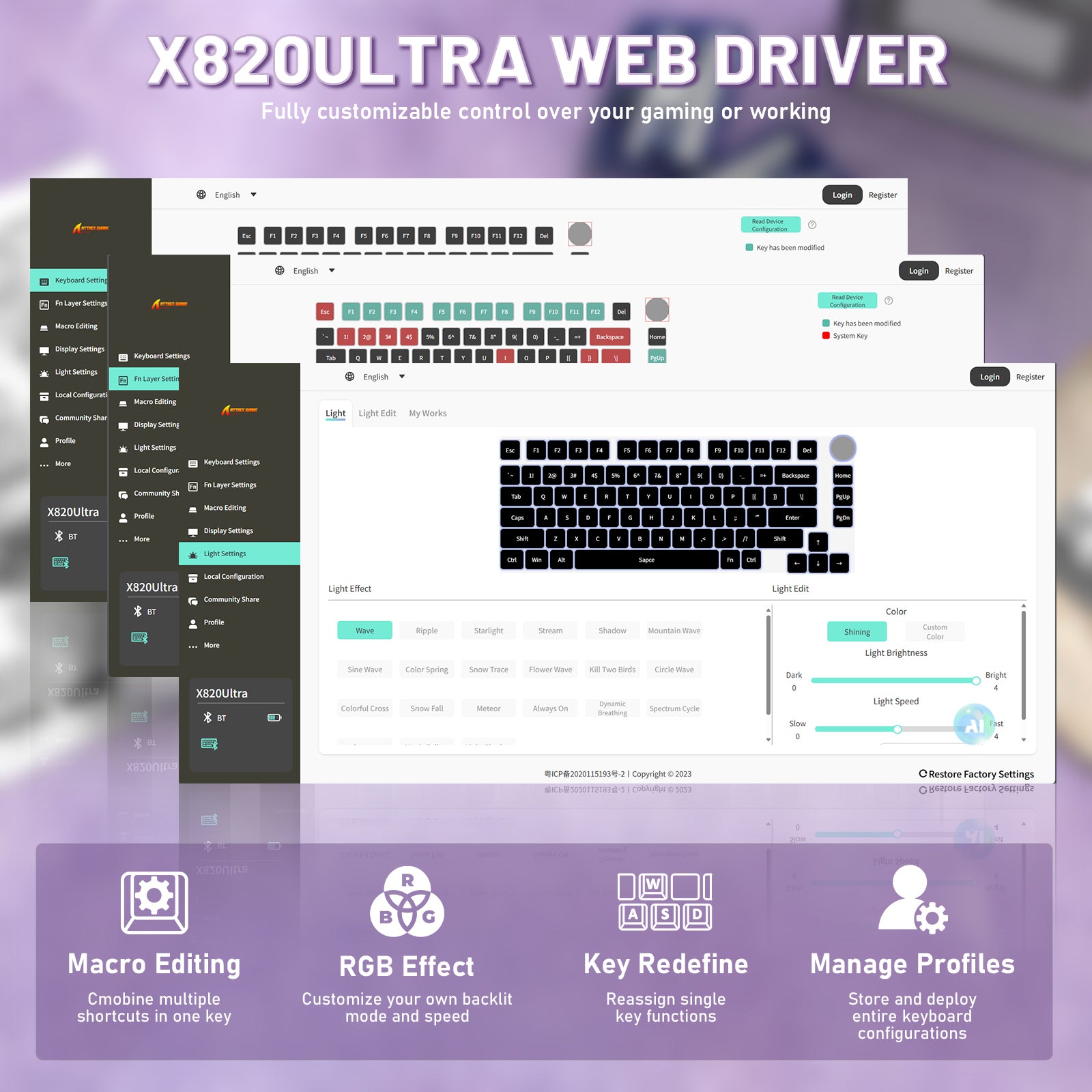 Clavier mécanique ATTACK SHARK X820ULTRA avec câble en spirale C01ULTRA