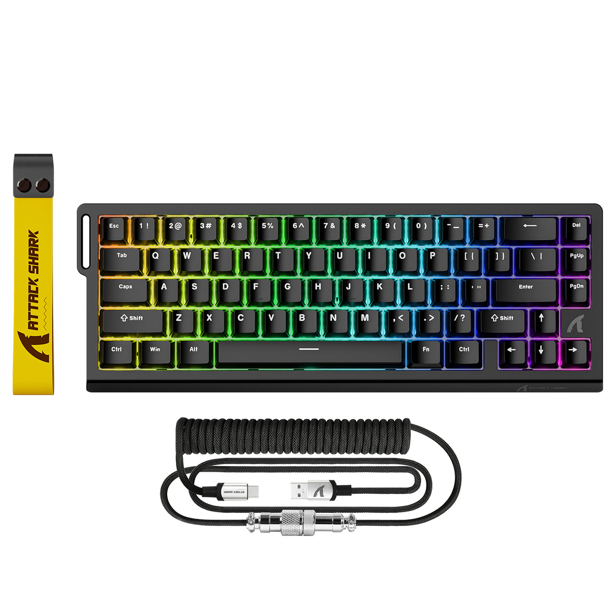 ATTACK SHARK X68 HE Clavier à déclenchement rapide avec switch magnétique et câble enroulé C01PRO