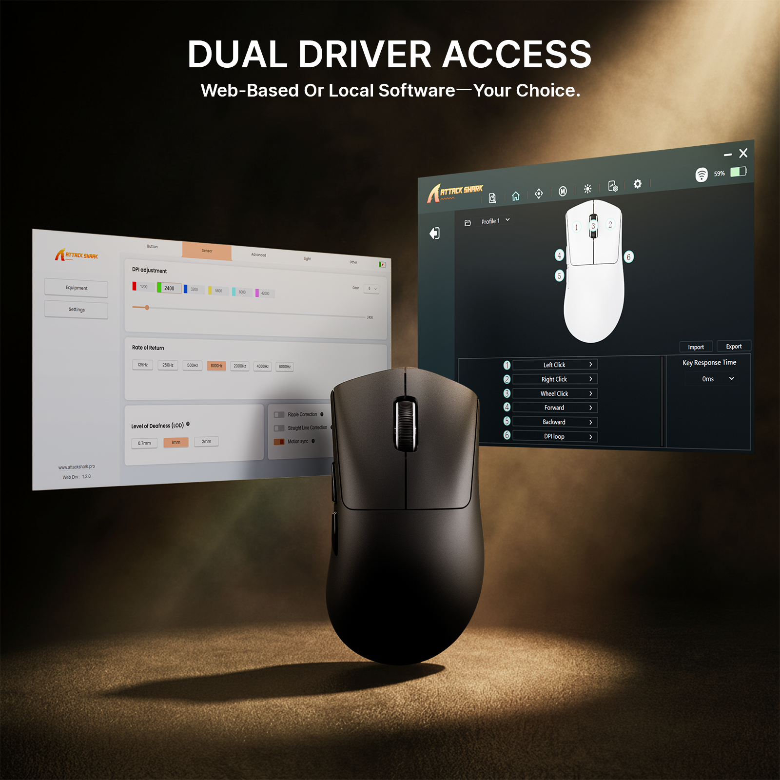Souris de jeu ergonomique sans fil ultra-légère ATTACK SHARK V8