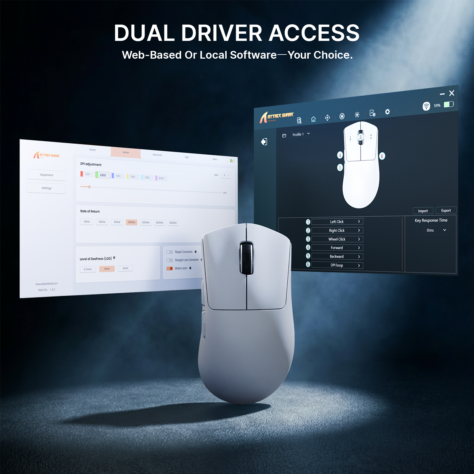 Souris de jeu ergonomique sans fil ultra-légère ATTACK SHARK V8