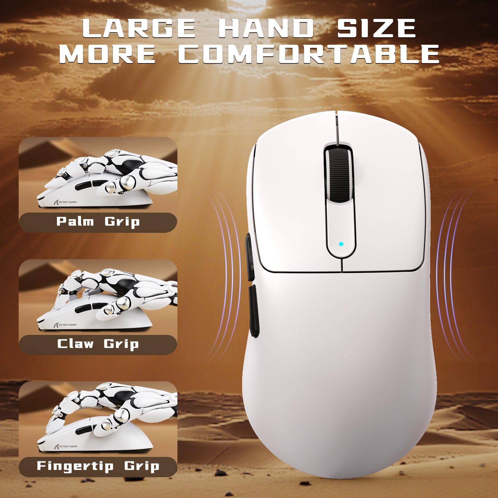 Souris de jeu sans fil ATTACK SHARK V5 8 kHz PAW3950MAX avec câble C06 Ultra