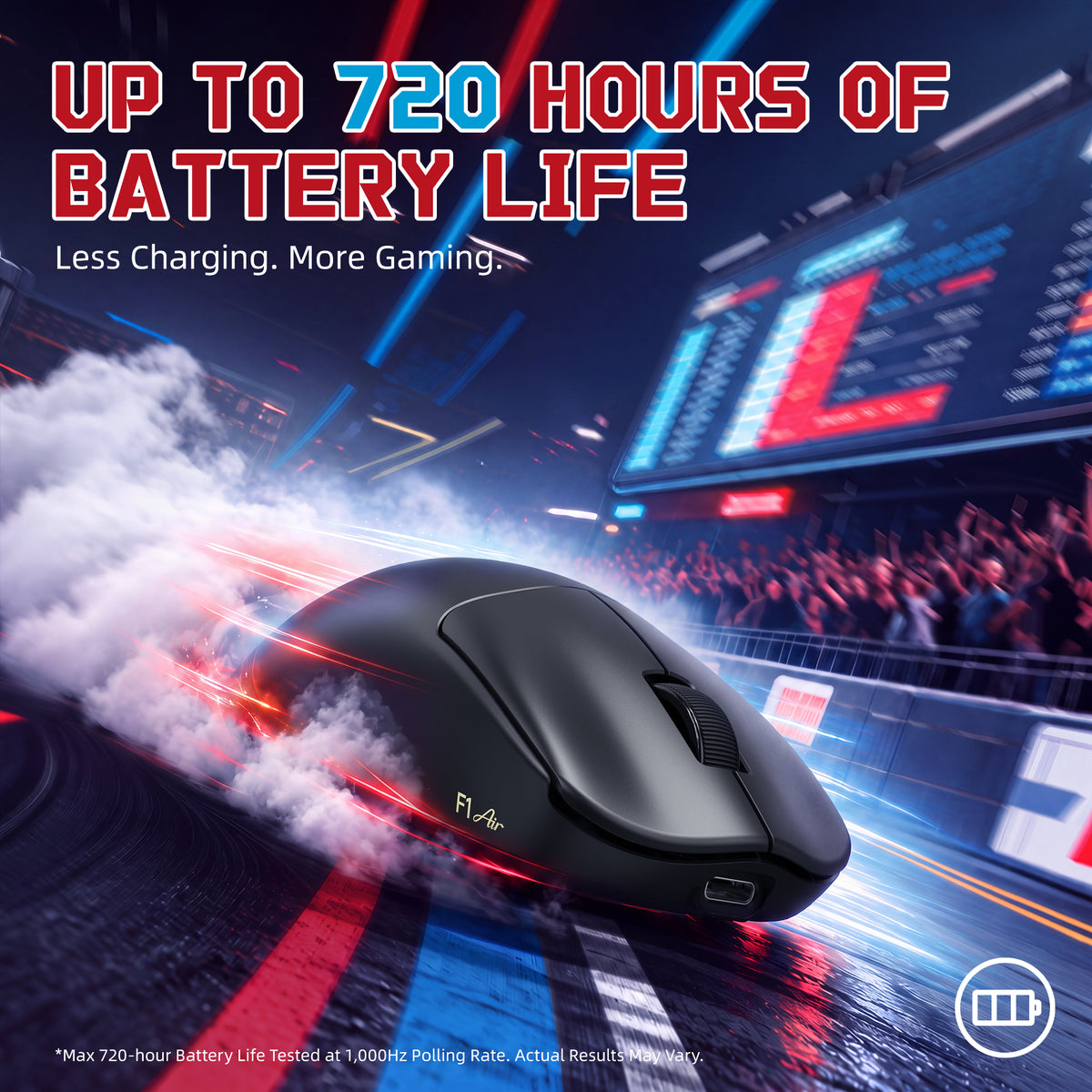 Souris gaming sans fil ATTACK SHARK F1 AIR 39g avec capteur PAW3955MAX et câble C06 Ultra
