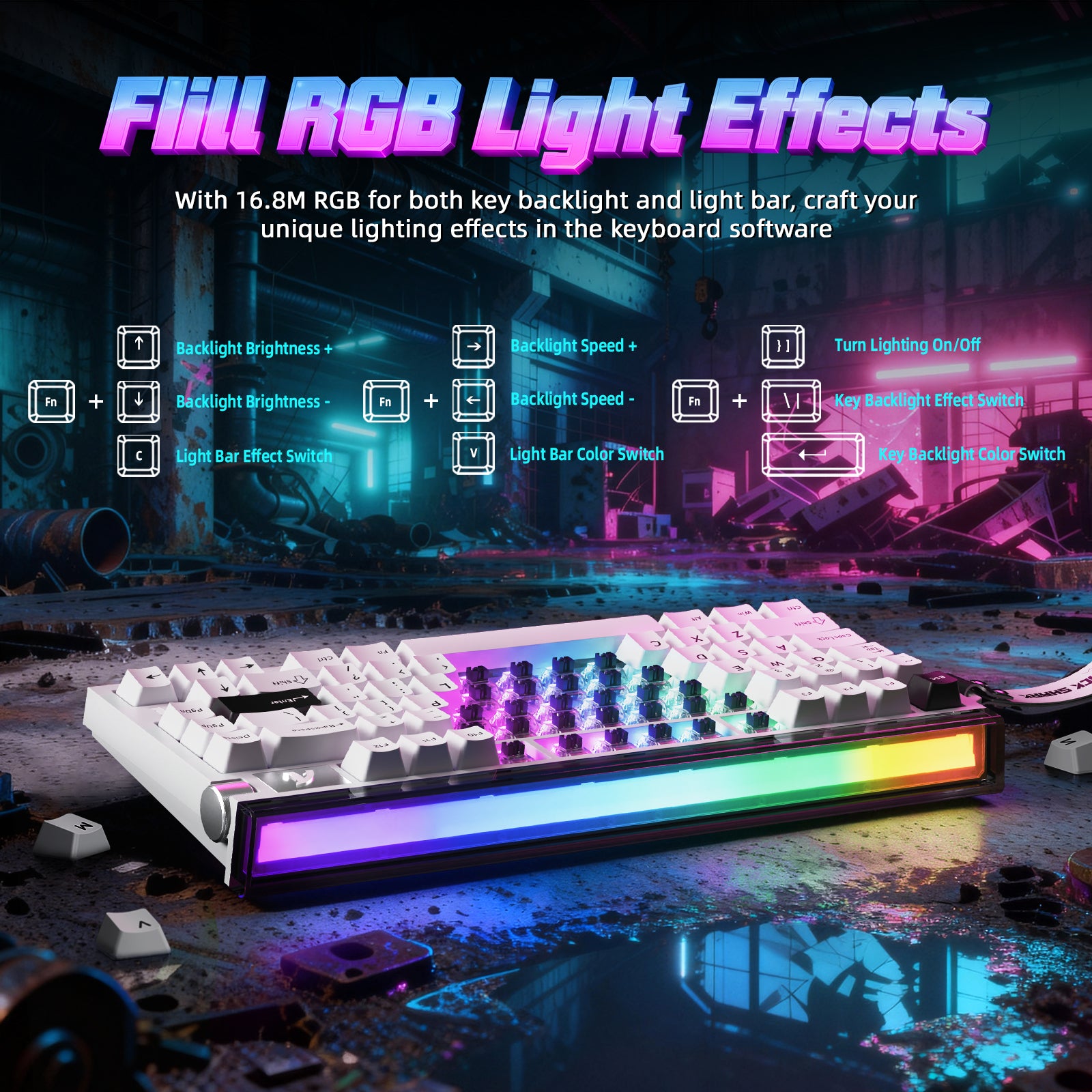 Clavier à déclenchement rapide ATTACK SHARK R85 HE avec câble LED C01ULTRA