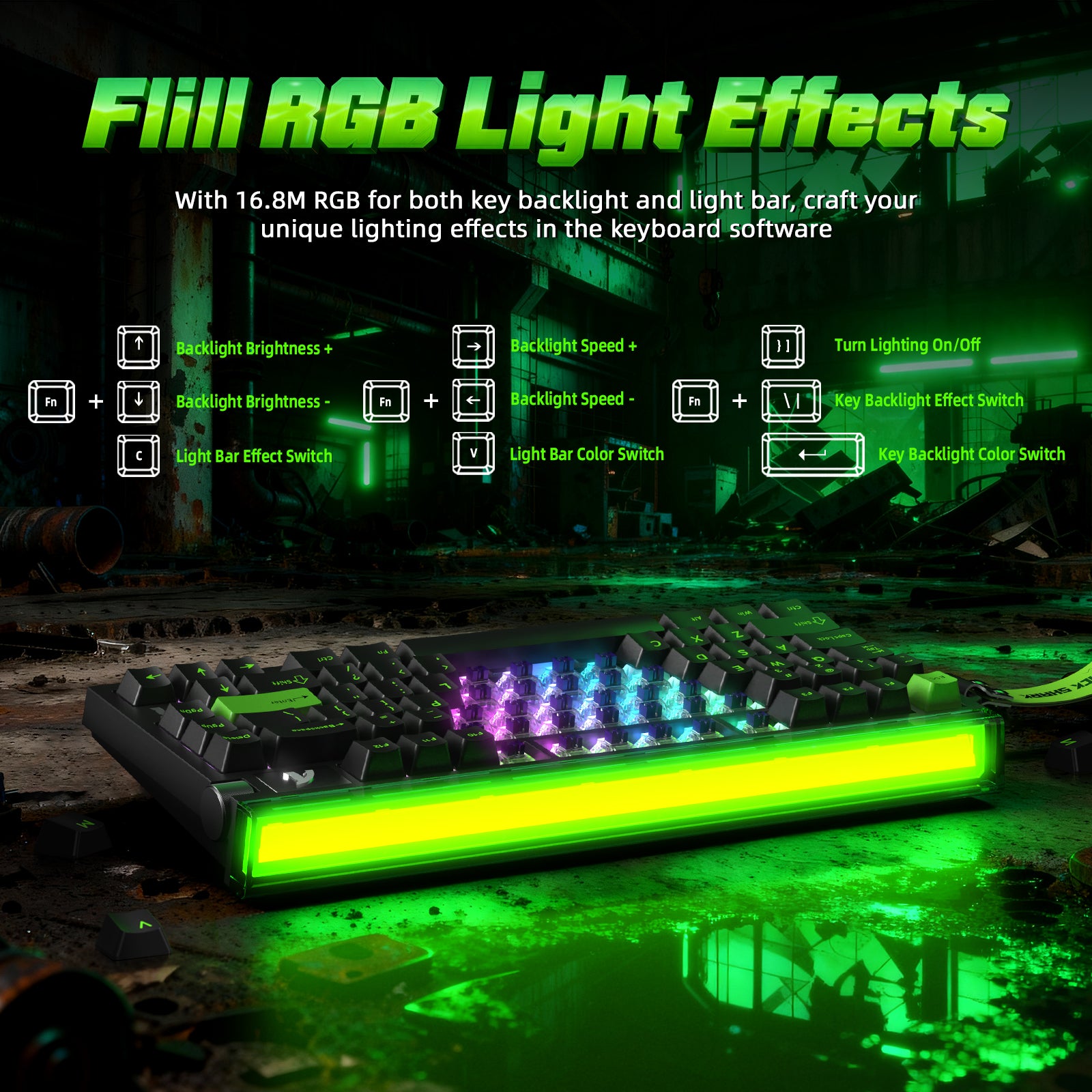 Clavier à déclenchement rapide ATTACK SHARK R85 HE avec câble LED C01ULTRA