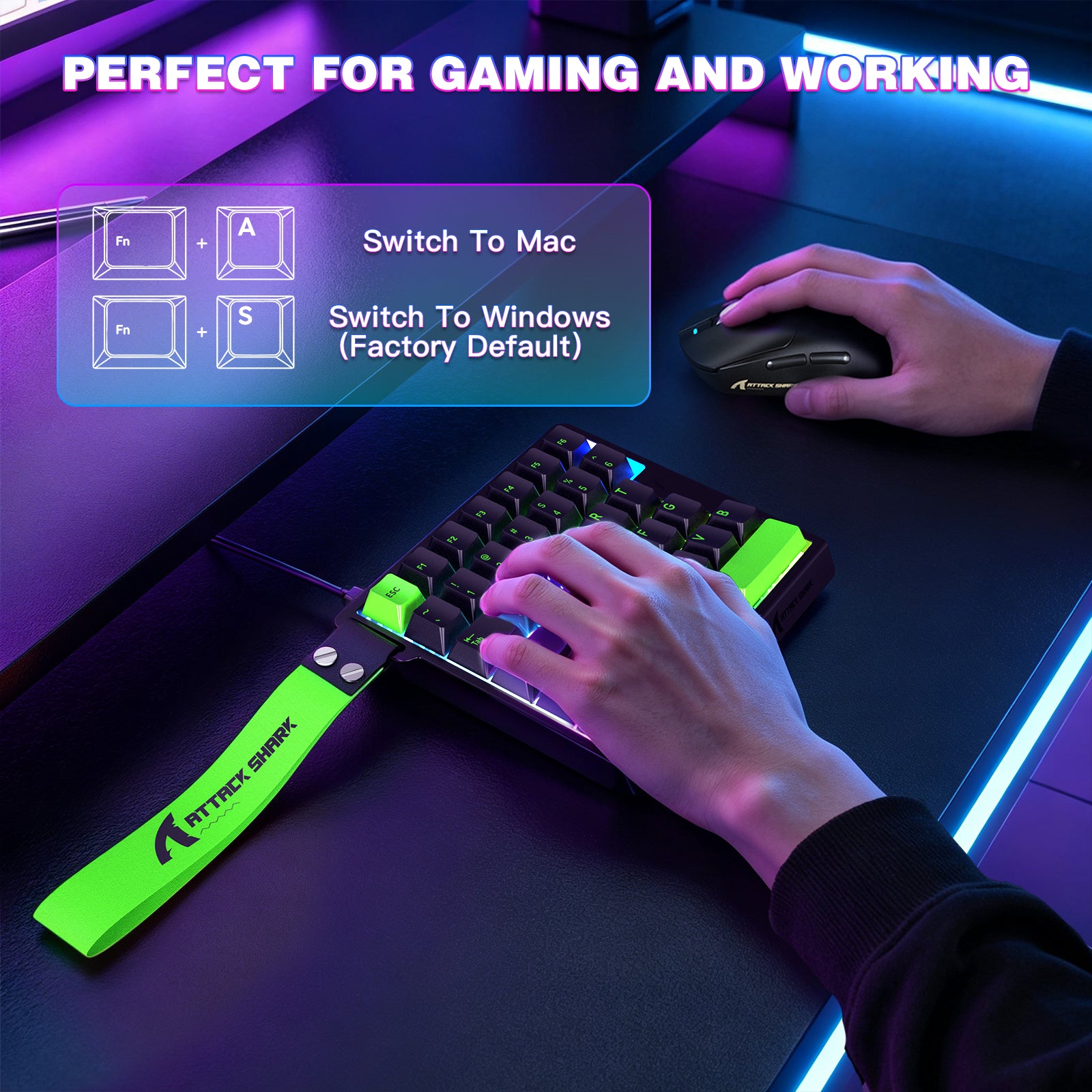 Clavier à interrupteur magnétique à une main ATTACK SHARK M36 HE