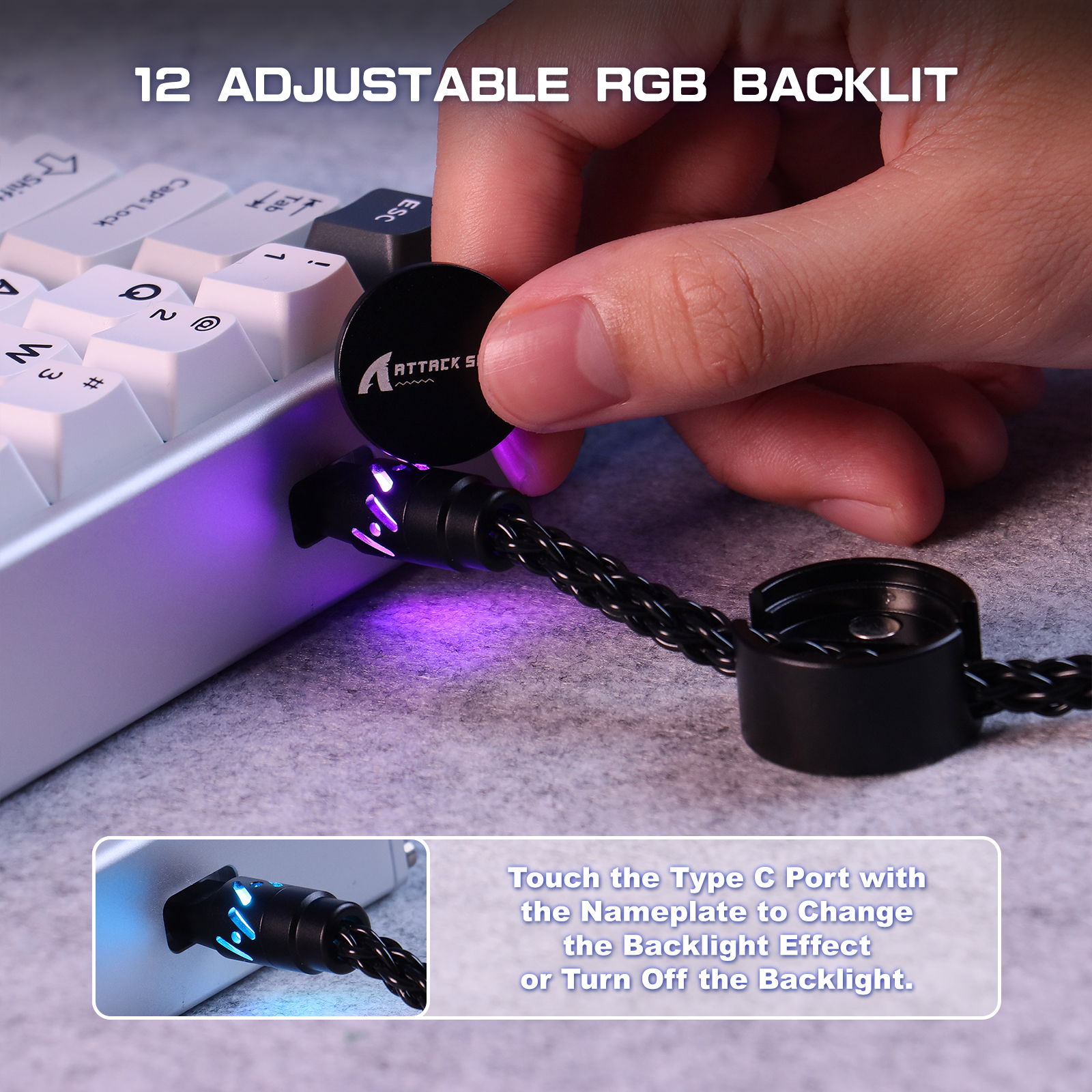 ATTACK SHARK C07 Câble aviator personnalisé pour clavier magnétique 8KHz