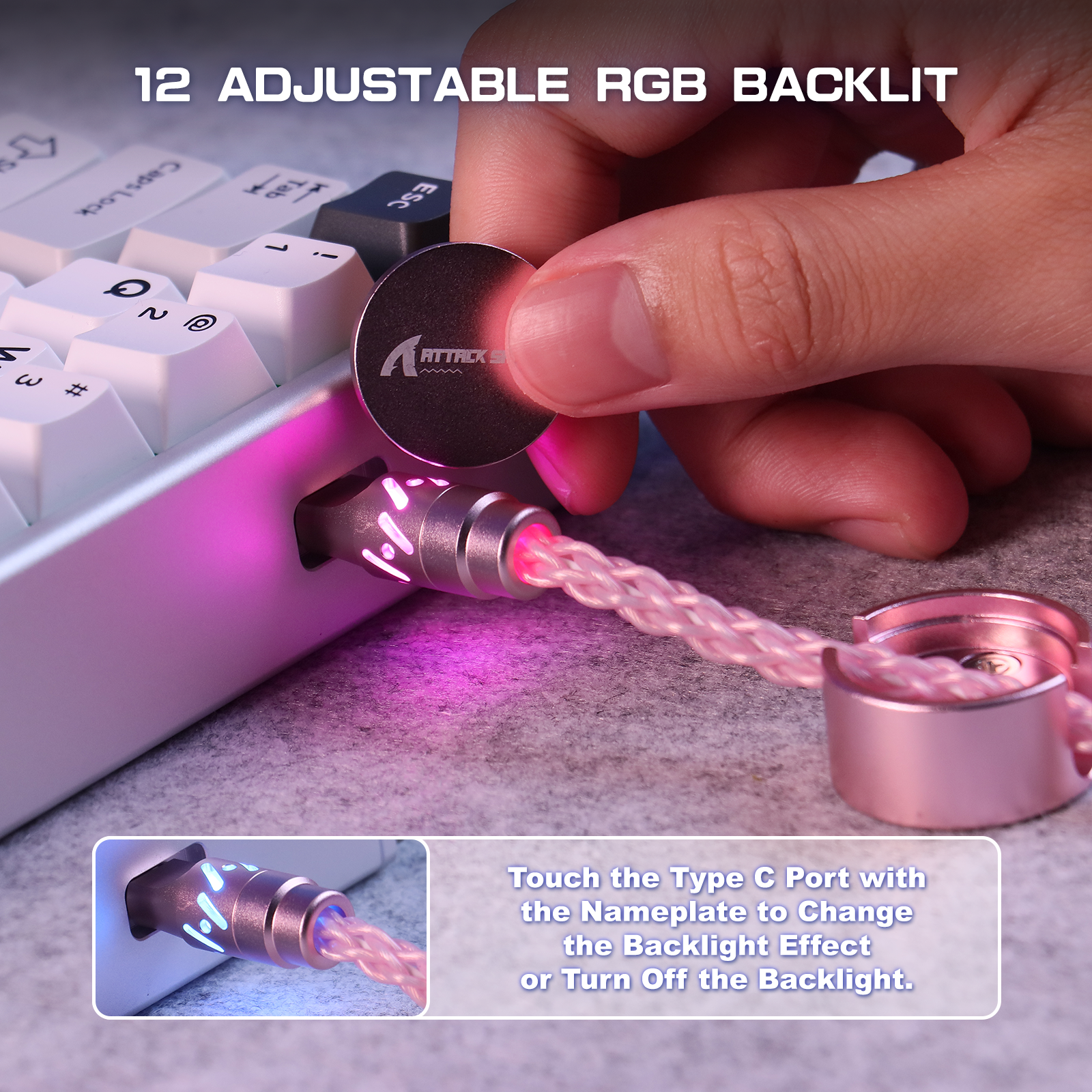 ATTACK SHARK C07 Câble aviator personnalisé pour clavier magnétique 8KHz