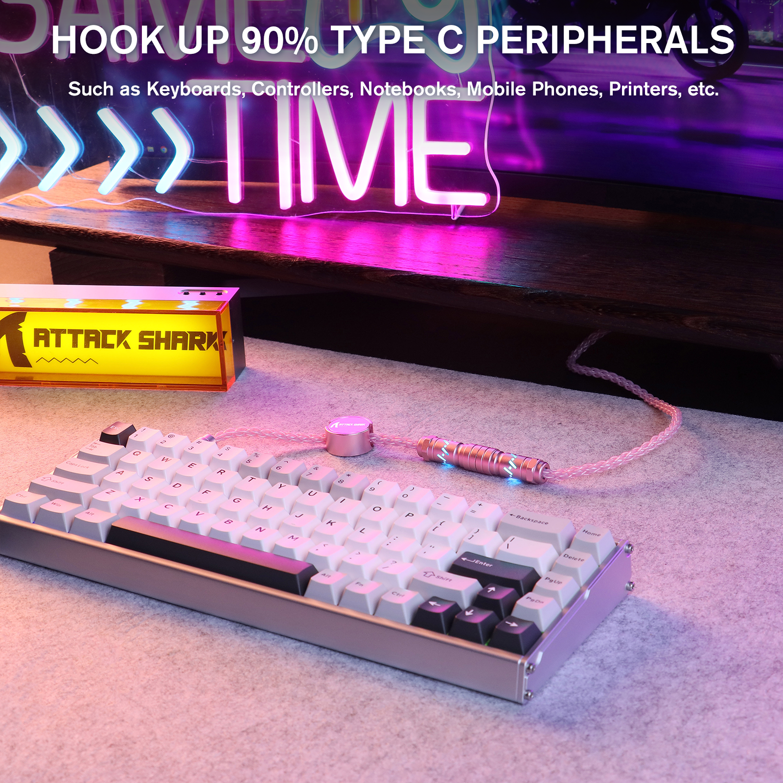ATTACK SHARK C07 Câble aviator personnalisé pour clavier magnétique 8KHz