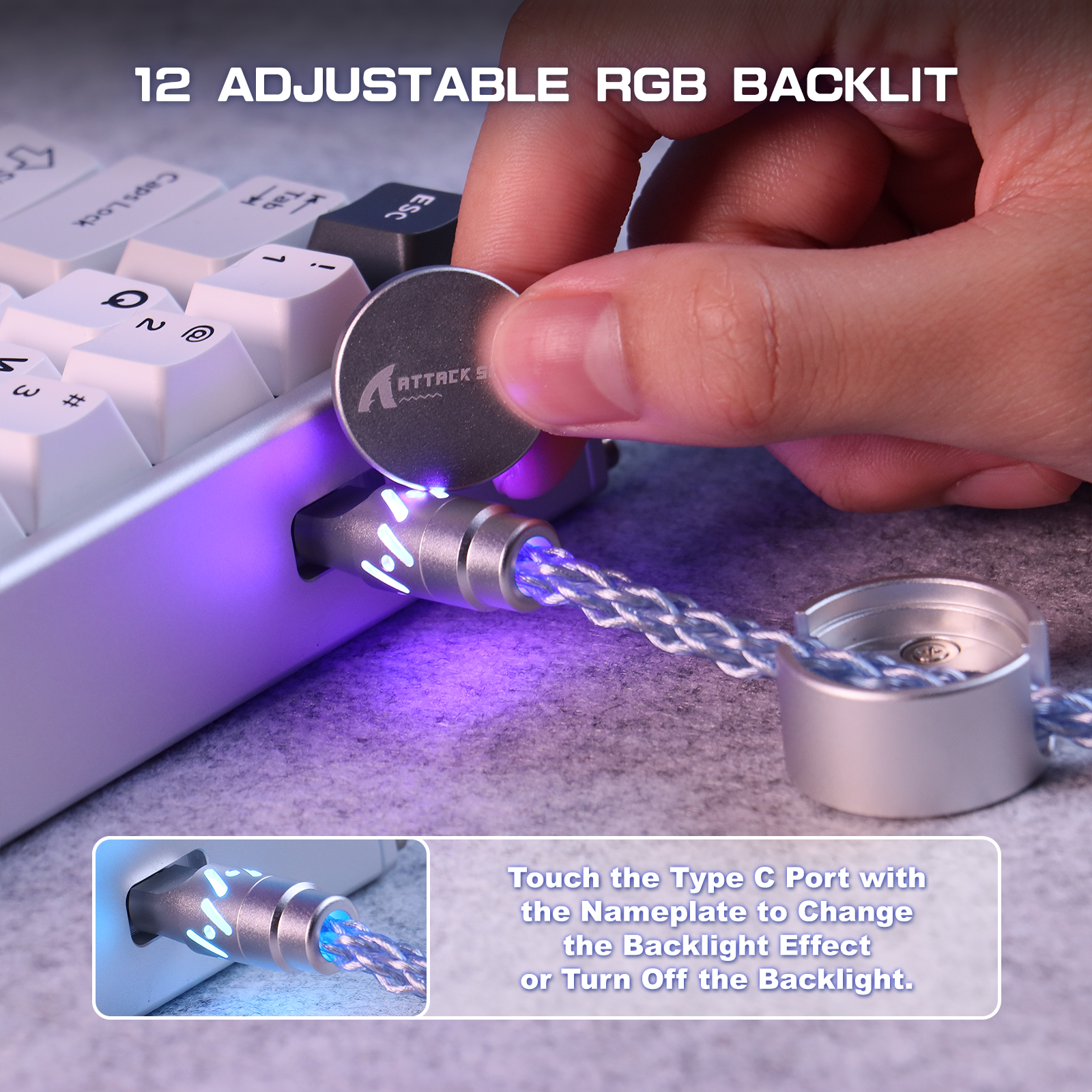 ATTACK SHARK C07 Câble aviator personnalisé pour clavier magnétique 8KHz