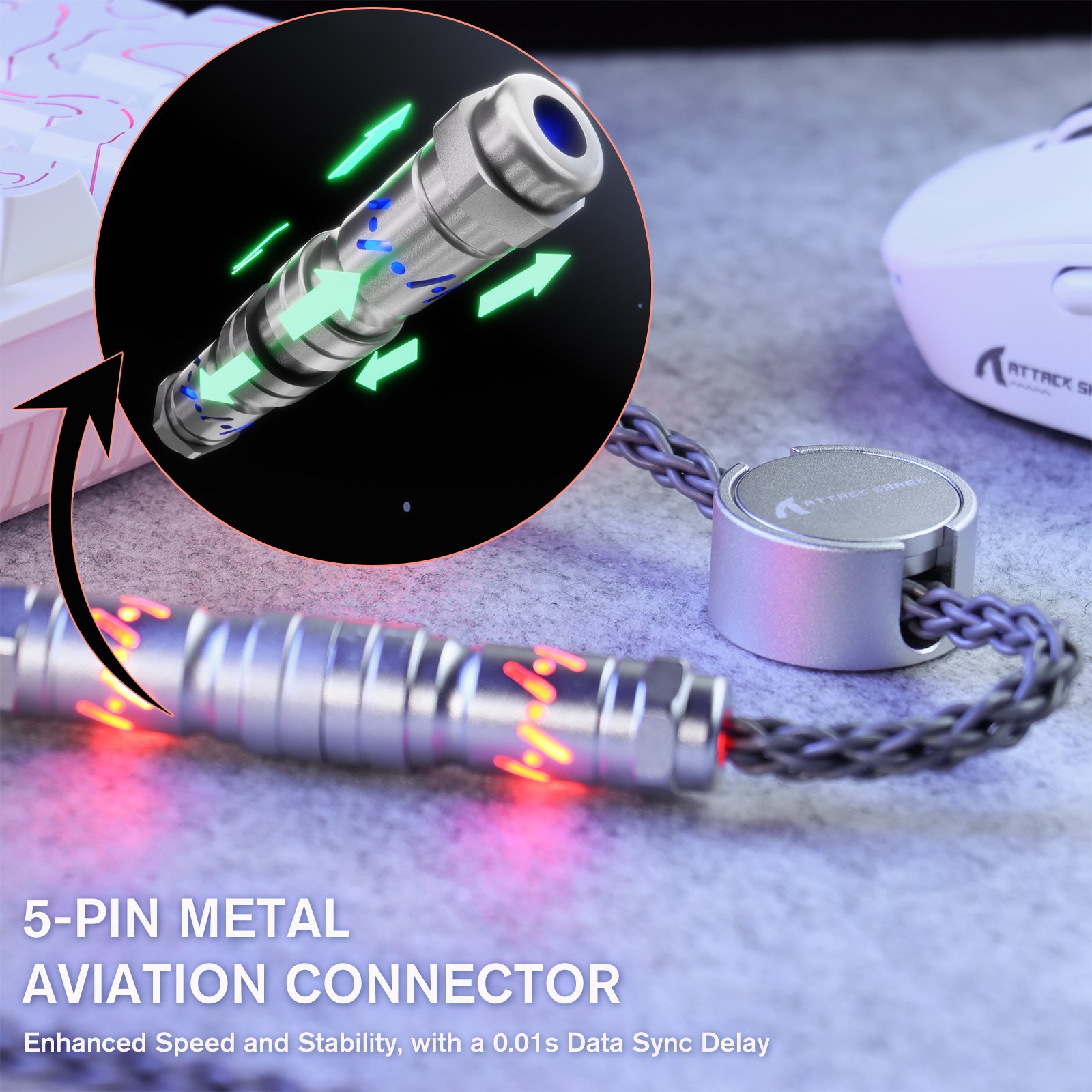 ATTACK SHARK C07 Câble aviator personnalisé pour clavier magnétique 8KHz