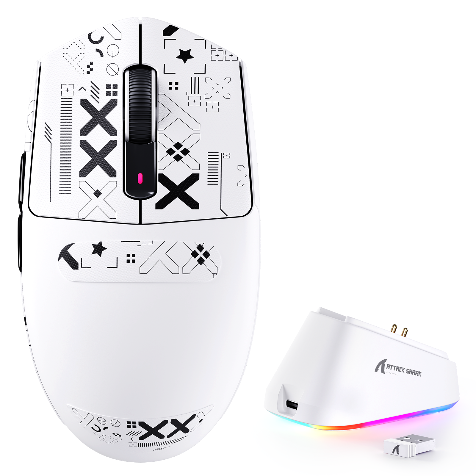 Souris gaming sans fil tri-mode ATTACK SHARK G3PRO avec station de charge 25000 DPI Ultra légère