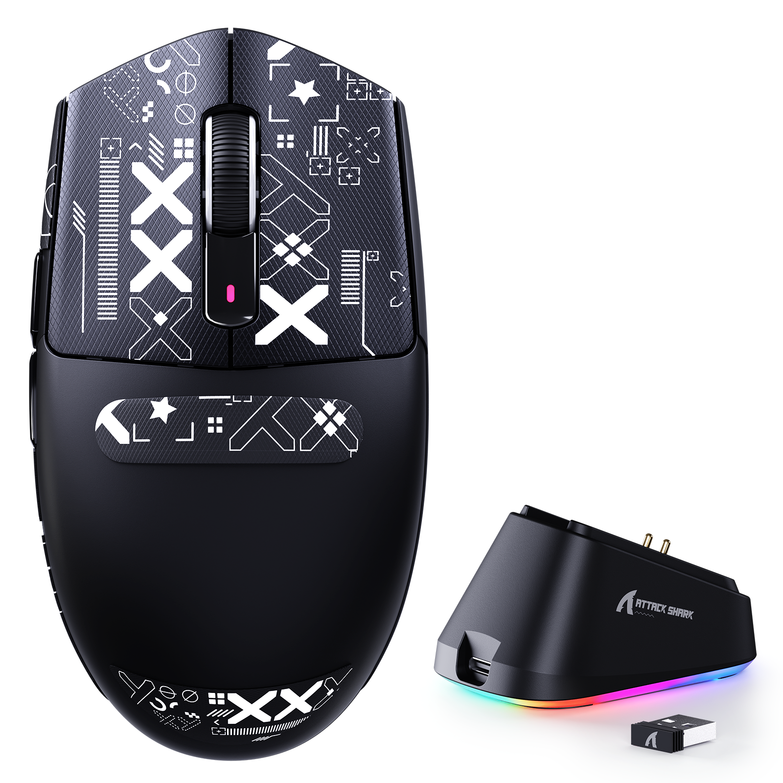 Souris gaming sans fil tri-mode ATTACK SHARK G3PRO avec station de charge 25000 DPI Ultra légère