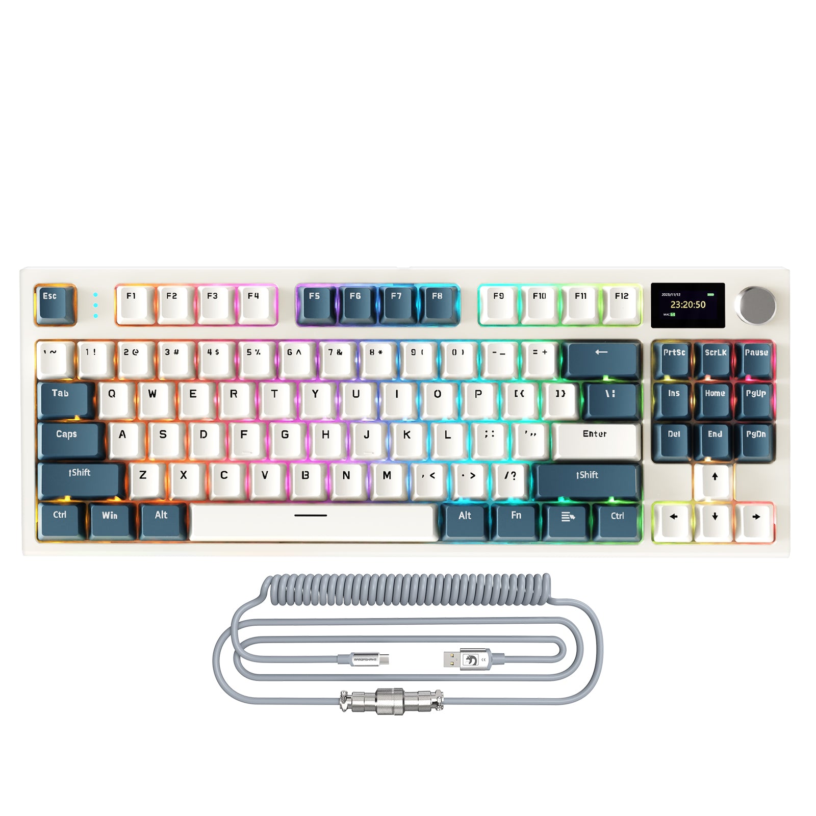 ATTACK SHARK K86 Clavier mécanique sans fil avec câble enroulé