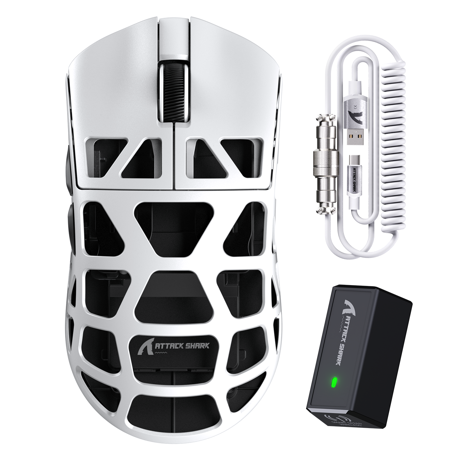 ATTACK SHARK R3 Souris de jeu en alliage de magnésium 8K avec câble enroulé C06