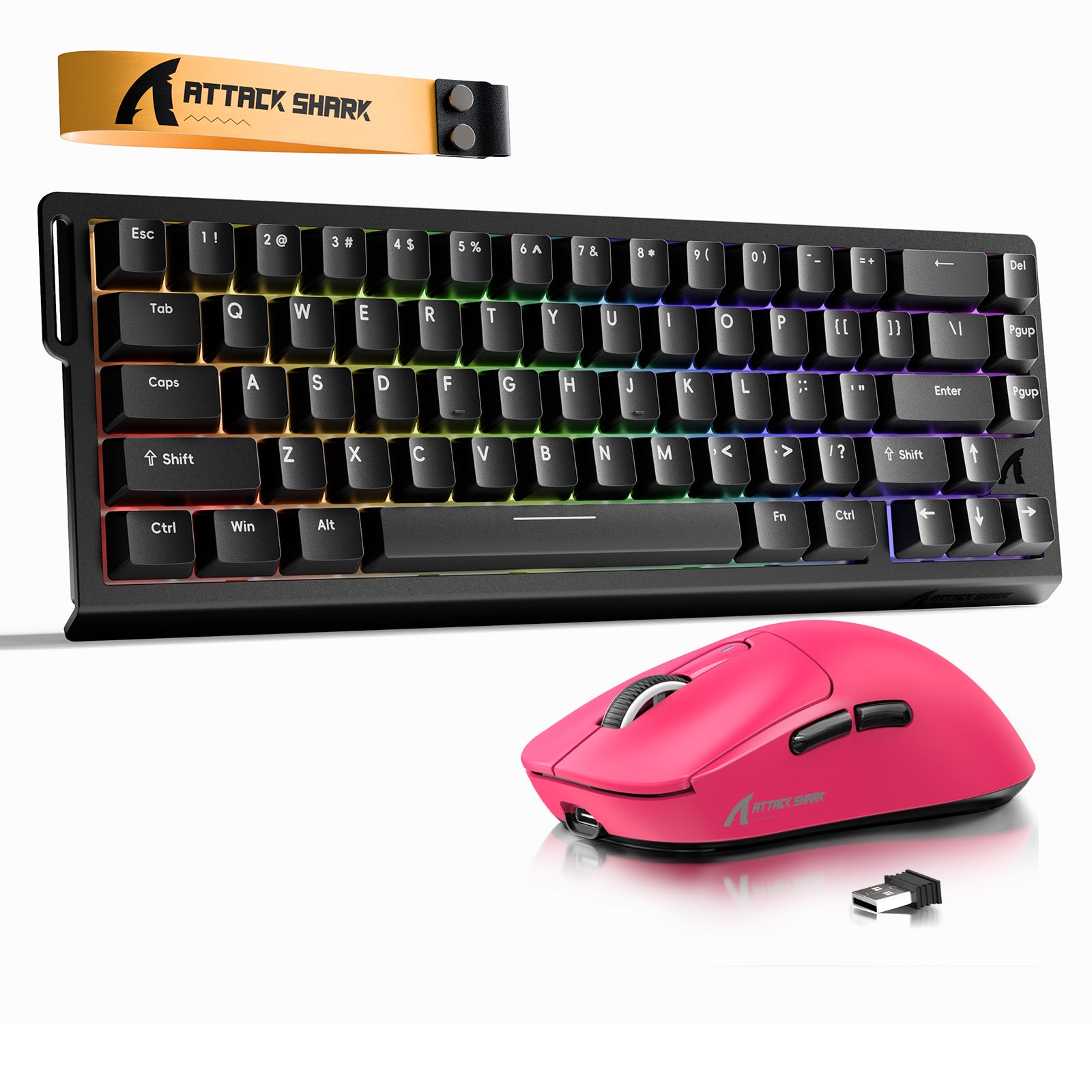 Pack clavier ATTACK SHARK X68HE Rapid Trigger + souris de jeu sans fil X3