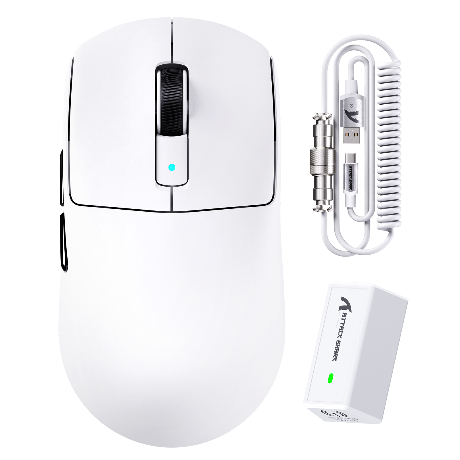 ATTACK SHARK R6 LIGHTSPEED Souris de jeu sans fil avec câble enroulé C06