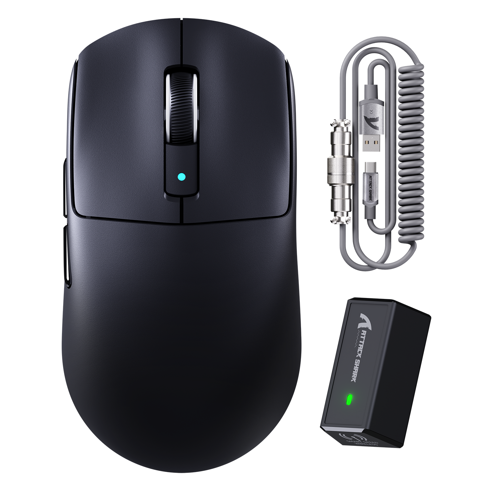 ATTACK SHARK R6 LIGHTSPEED Souris de jeu sans fil avec câble enroulé C06