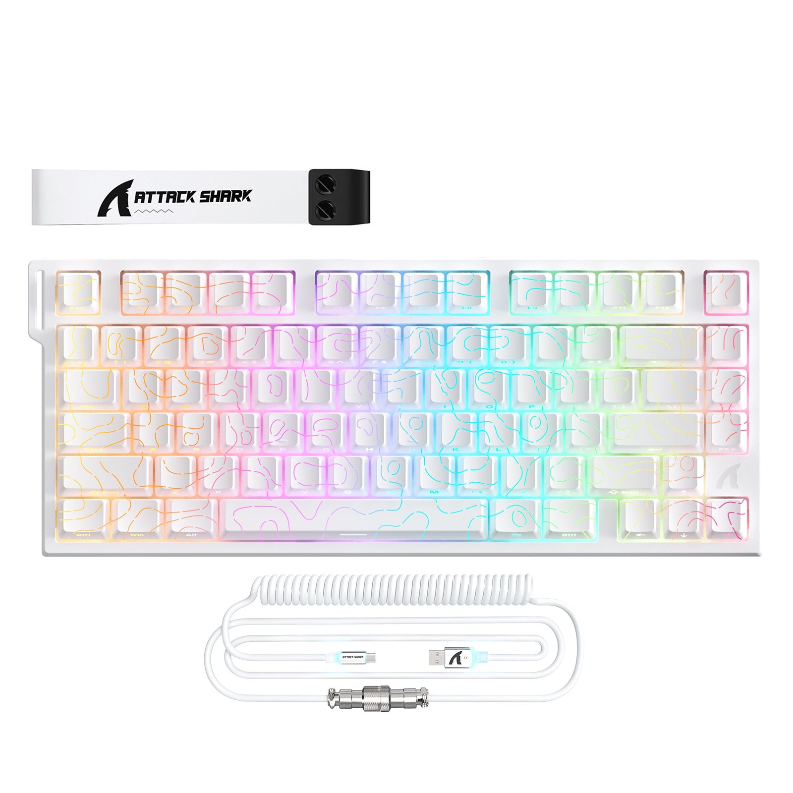 Clavier de jeu filaire ATTACK SHARK R82 HE 75 % avec câble LED C01ULTRA