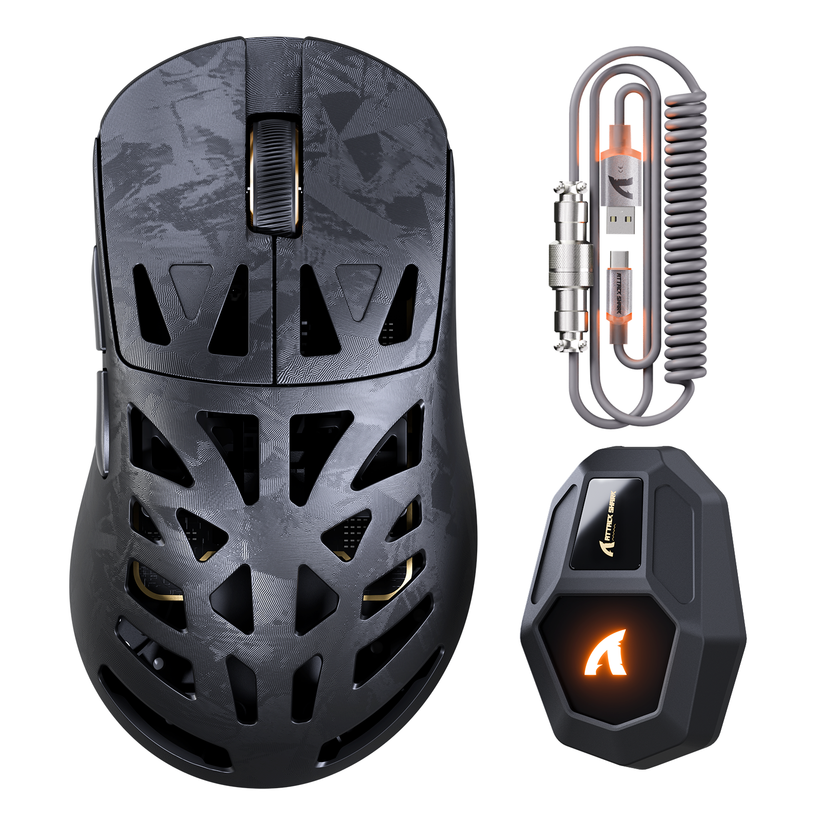 Souris gaming sans fil en fibre de carbone ATTACK SHARK RS6 ULTRA avec capteur PAW3955MAX