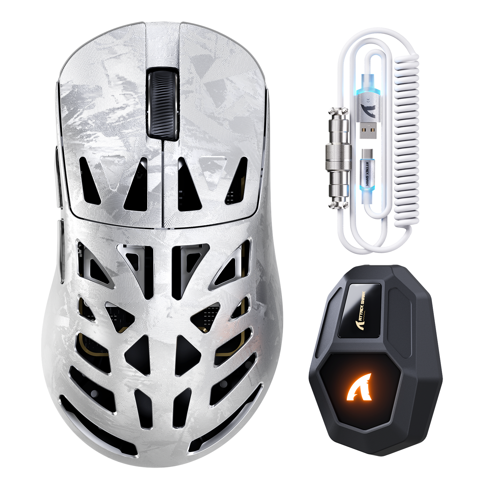 Souris gaming sans fil en fibre de carbone ATTACK SHARK RS6 ULTRA avec capteur PAW3955MAX