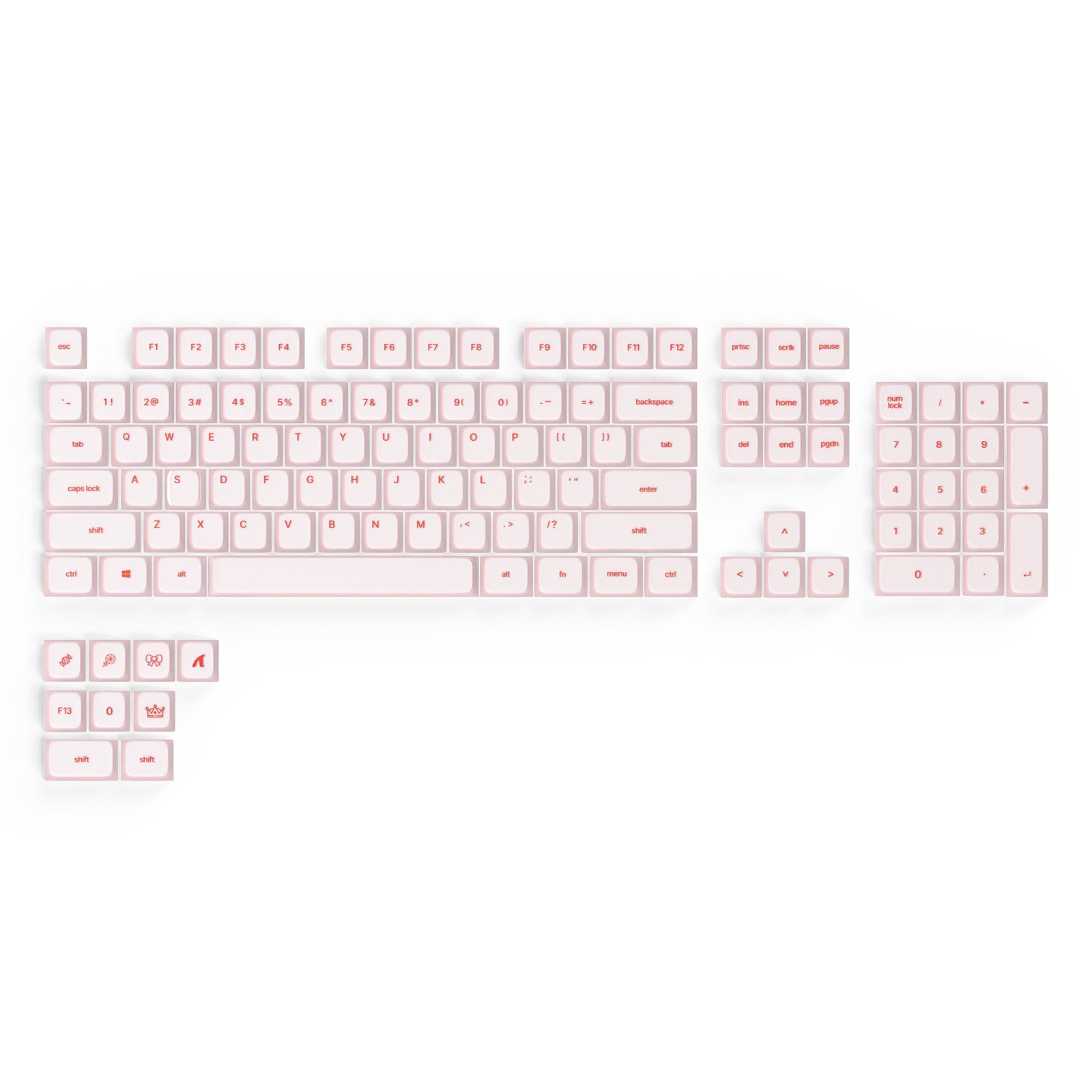 ATTACK SHARK SK01 Ensemble de 113 touches avec capuchons en silicone, profil Cherry, ANSI, rose