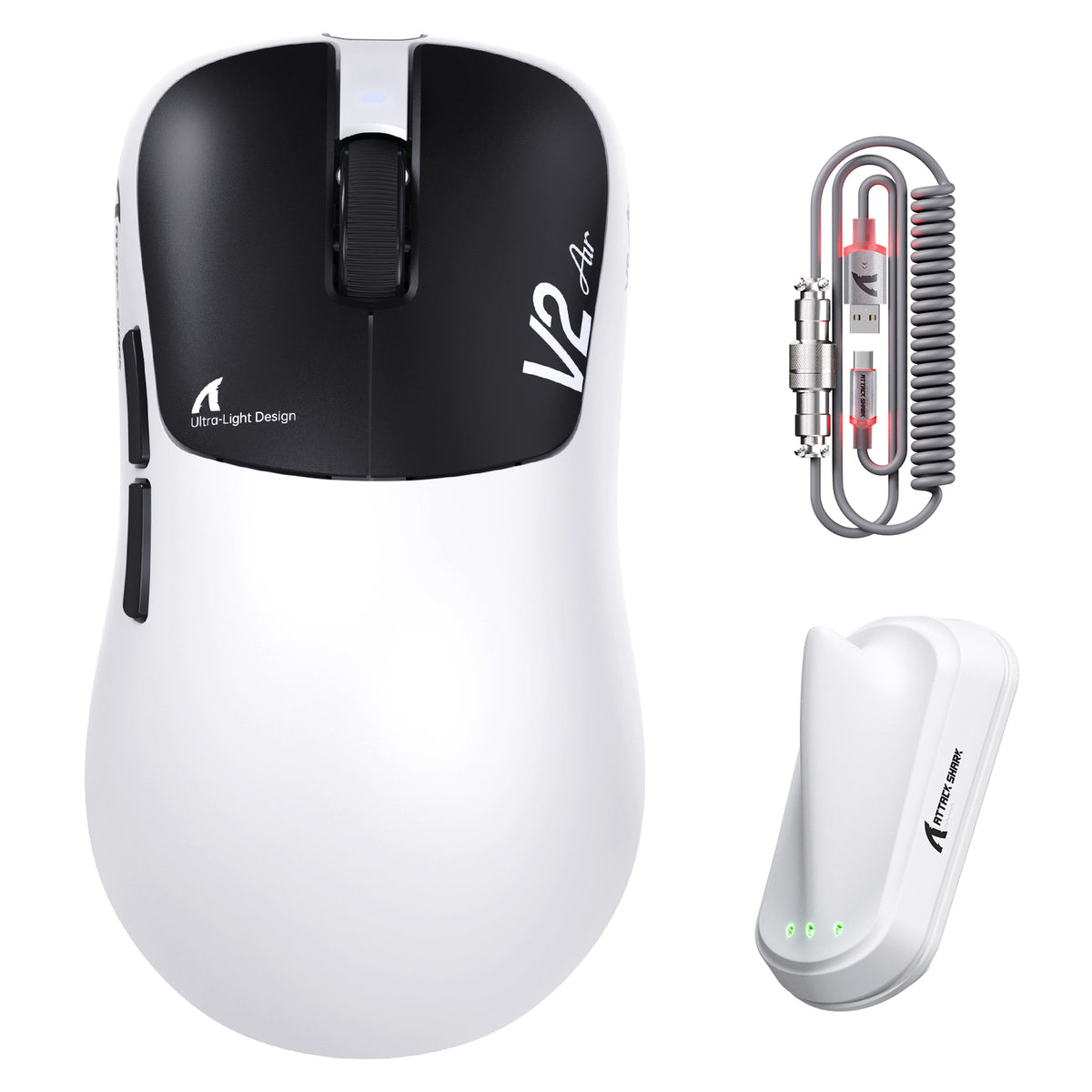 Souris gaming sans fil ergonomique ATTACK SHARK V2 AIR PAW3955MAX