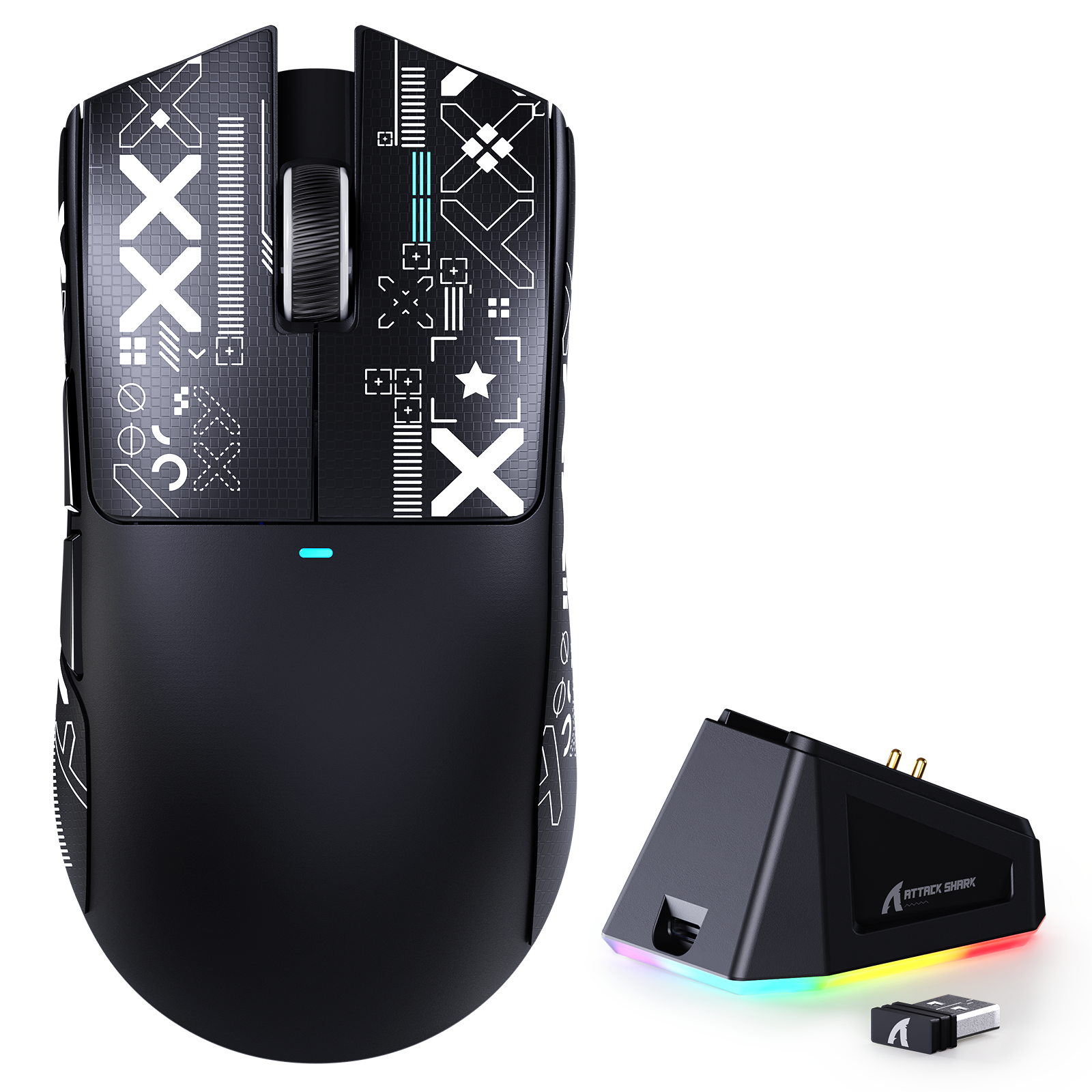 ATTACK SHARK X11 Souris de jeu sans fil avec station de charge