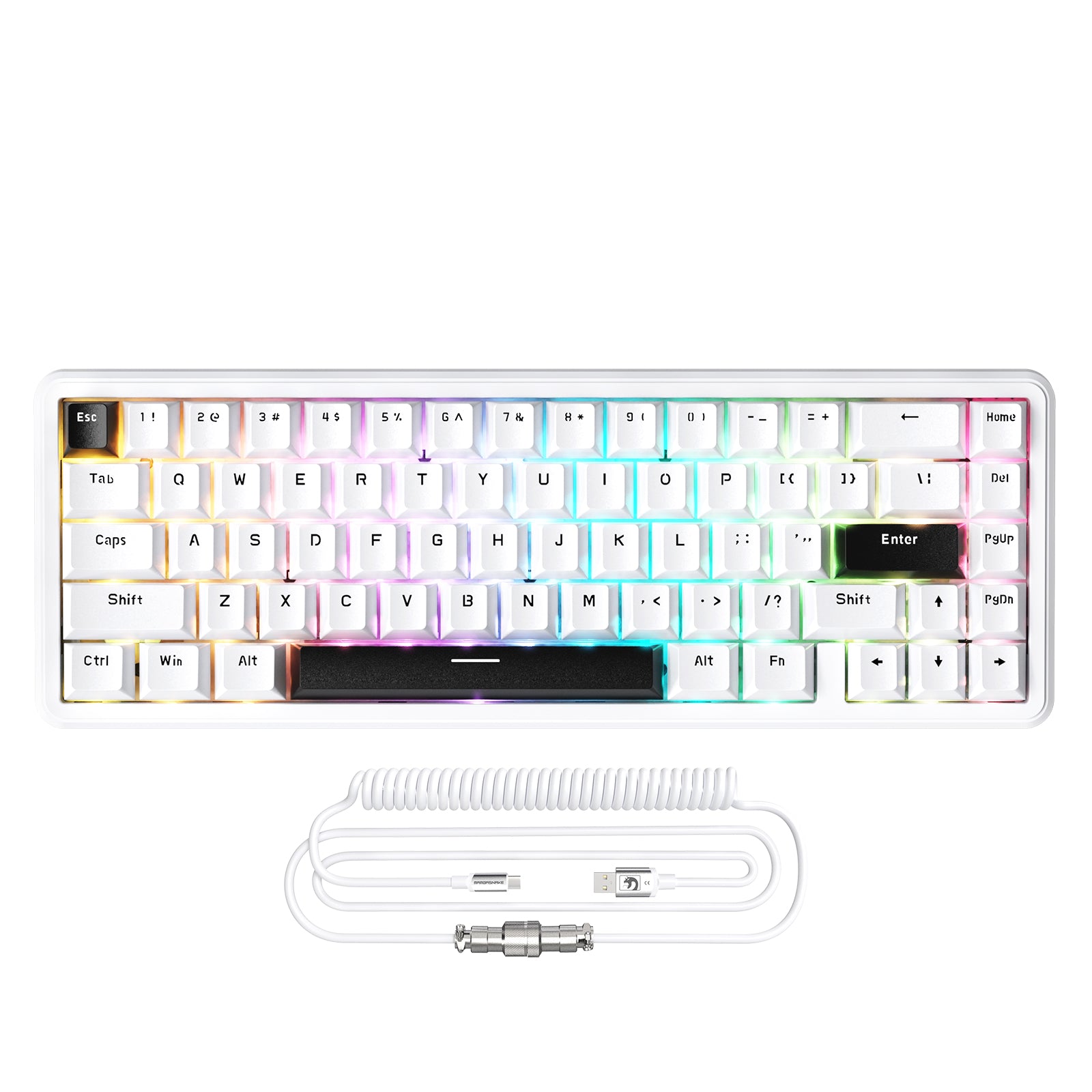 Clavier à déclenchement rapide à interrupteur magnétique ATTACK SHARK X65 HE avec câble enroulé 8Khz