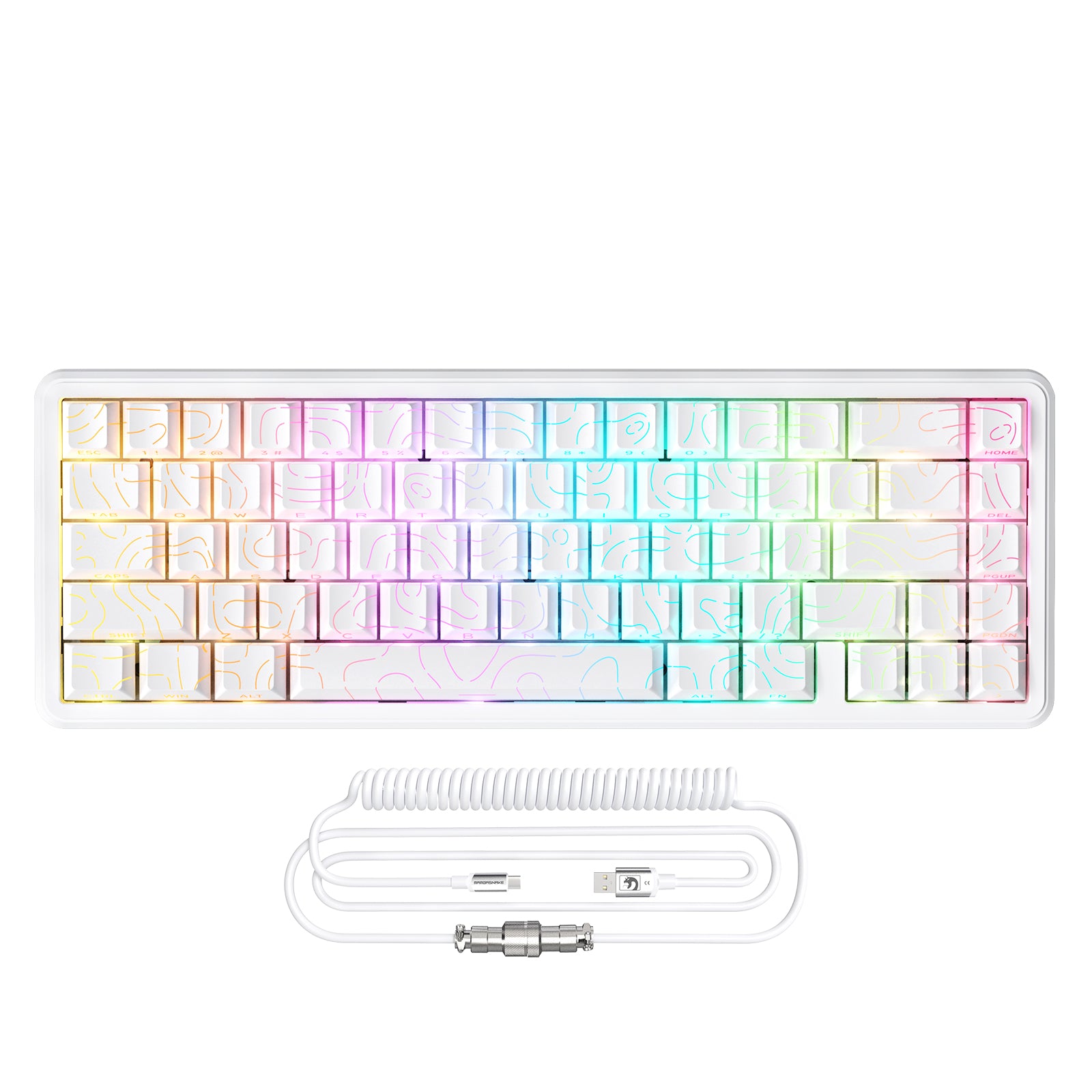 Clavier à déclenchement rapide à interrupteur magnétique ATTACK SHARK X65 HE avec câble enroulé 8Khz