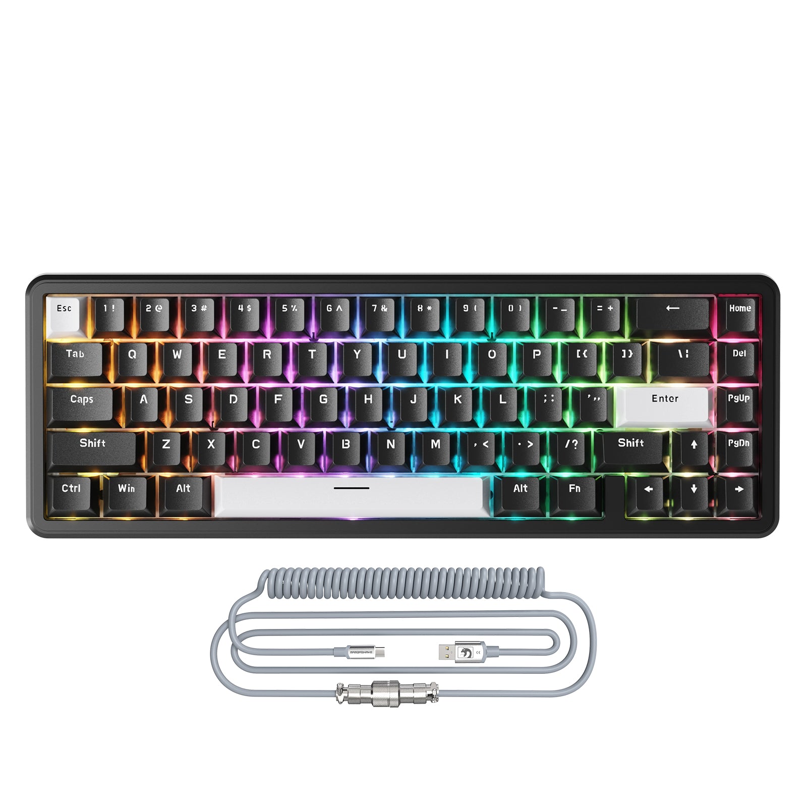Clavier à déclenchement rapide à interrupteur magnétique ATTACK SHARK X65 HE avec câble enroulé 8Khz