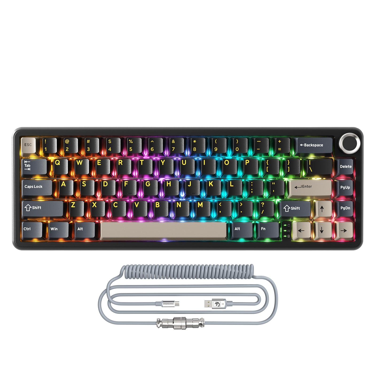 Clavier mécanique sans fil ATTACK SHARK X66 avec câble enroulé 8K
