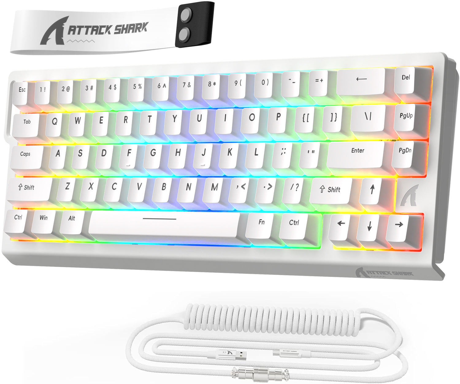 Clavier à déclenchement rapide à interrupteur magnétique ATTACK SHARK X68 HE avec câble enroulé C01PRO