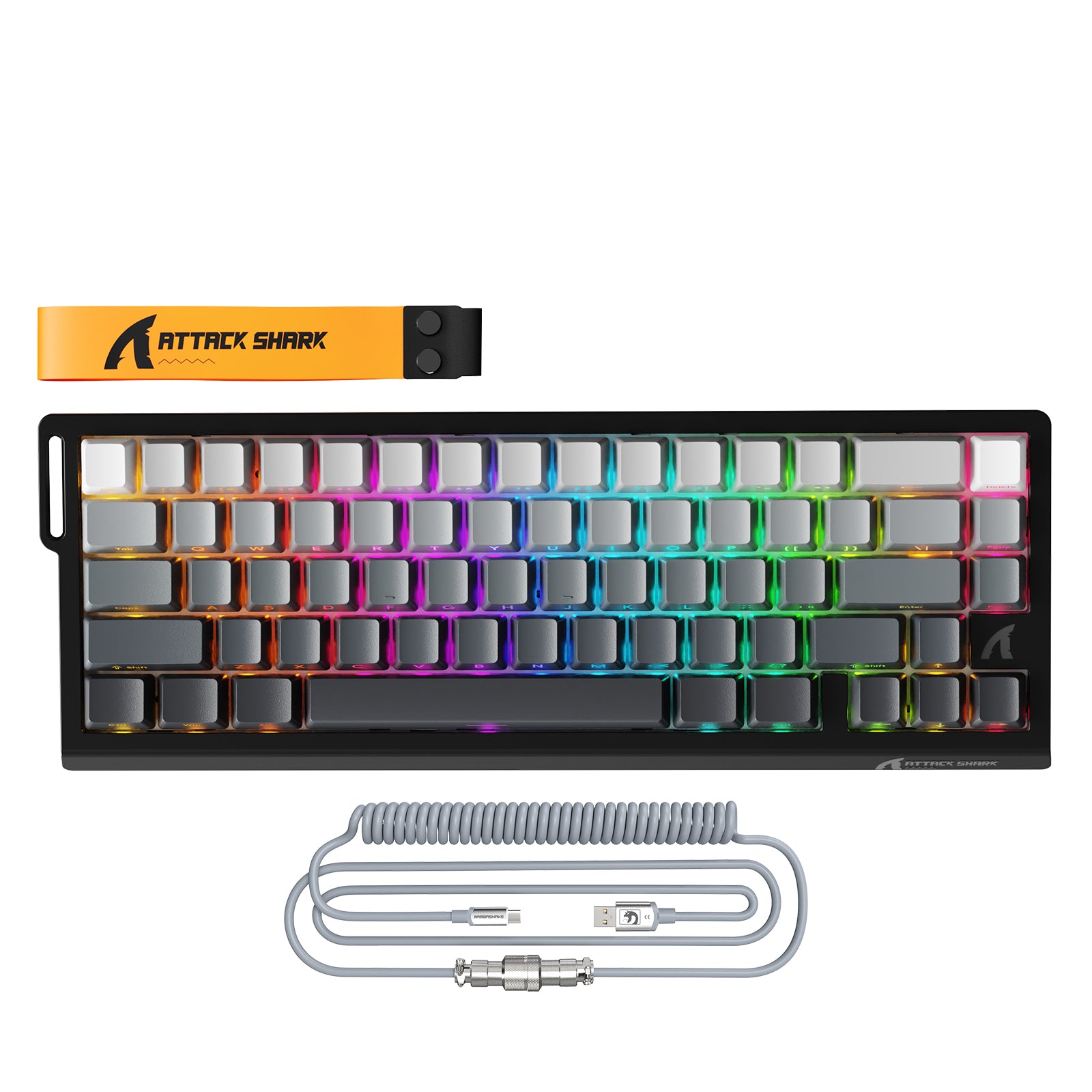 ATTACK SHARK X68PRO HE Clavier à déclenchement rapide sans fil avec câble enroulé