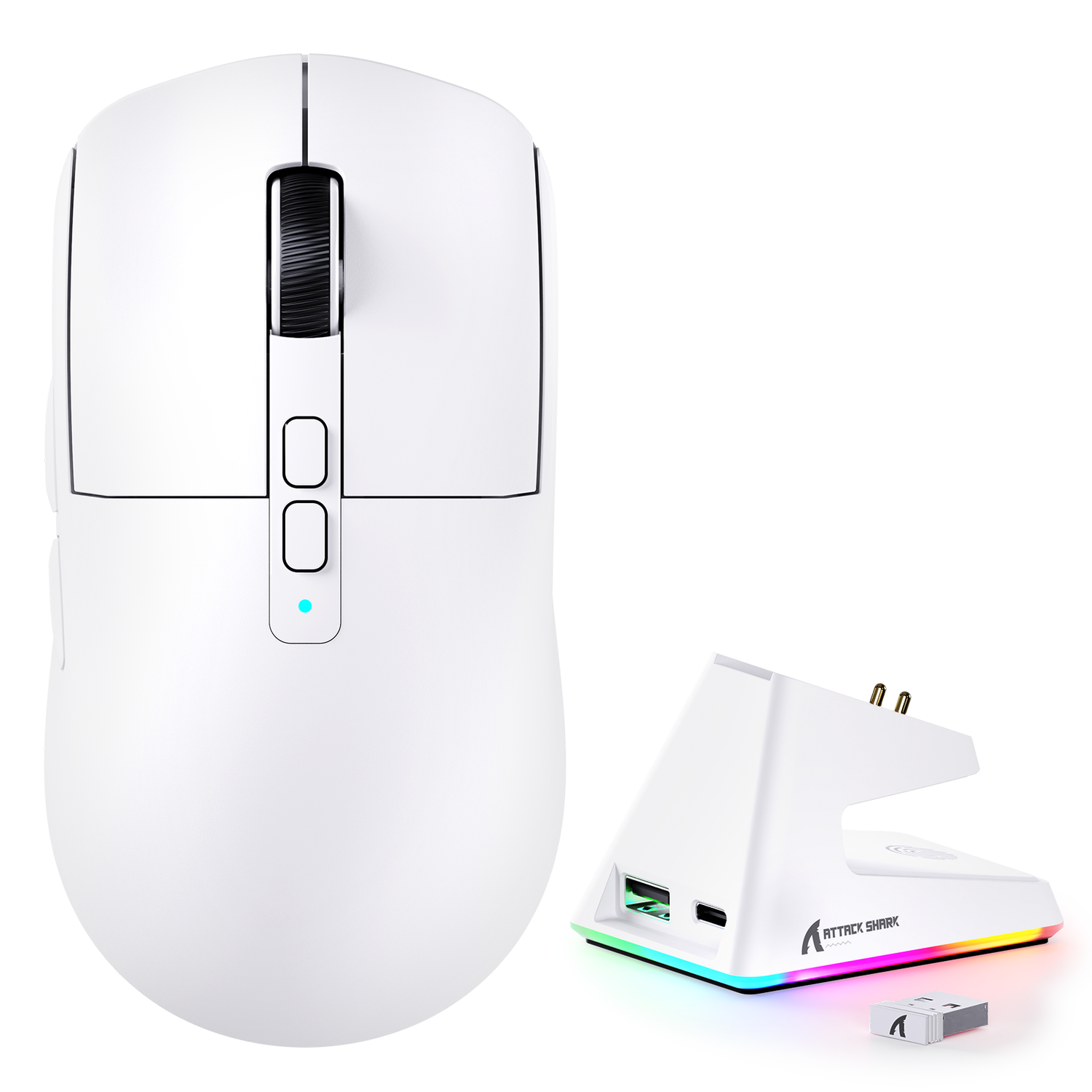 Souris de jeu ATTACK SHARK X6 à trois modes avec station de charge