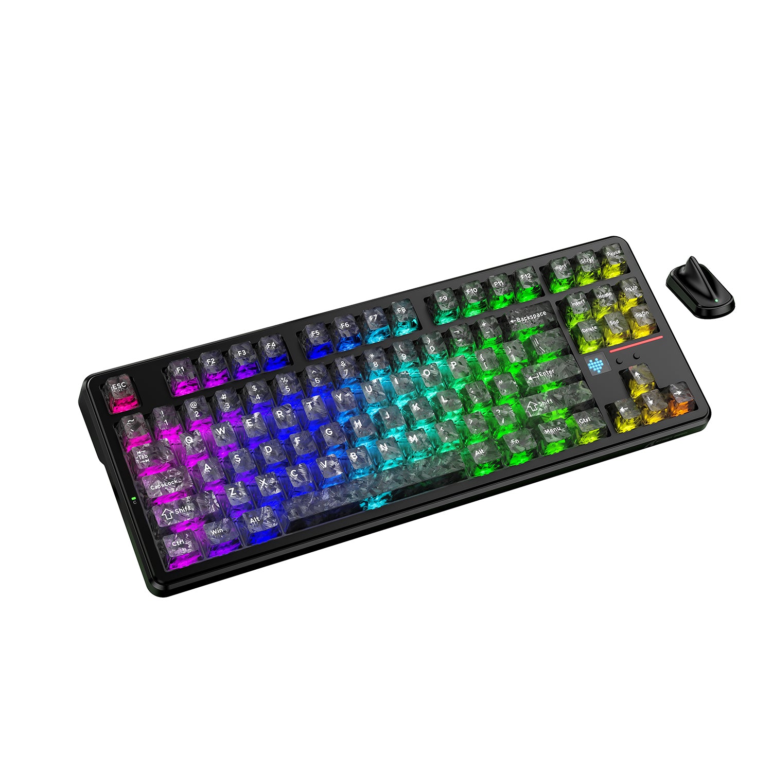 Clavier de jeu sans fil ATTACK SHARK X87 ULTRA avec récepteur 8K et câble spiralé RGB
