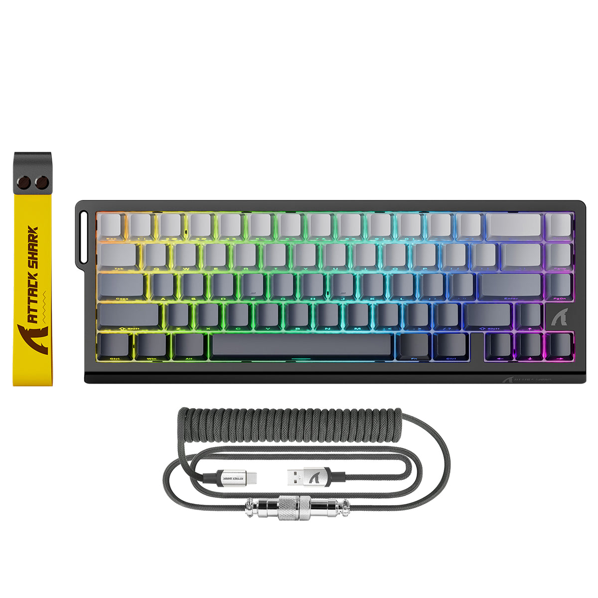 ATTACK SHARK X68 HE Clavier à déclenchement rapide avec switch magnétique et câble enroulé C01PRO