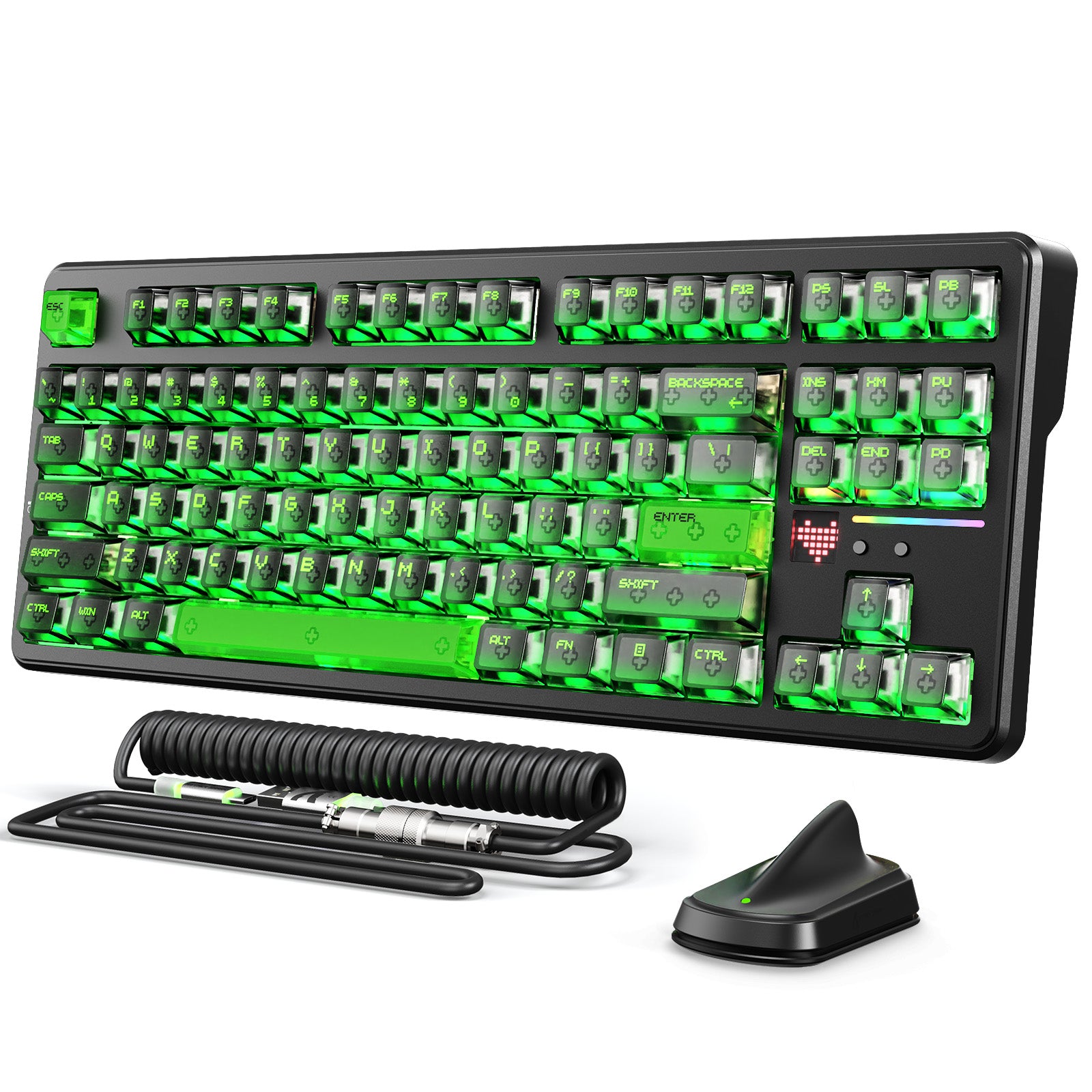 Clavier Gaming Sans Fil ATTACK SHARK X87 ULTRA avec Récepteur 8KHz et Câble RGB en Spirale