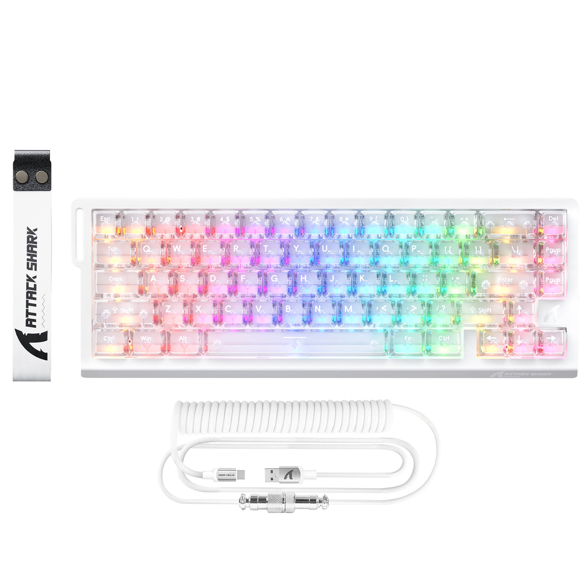 ATTACK SHARK X68 HE Clavier à déclenchement rapide avec switch magnétique et câble enroulé C01PRO